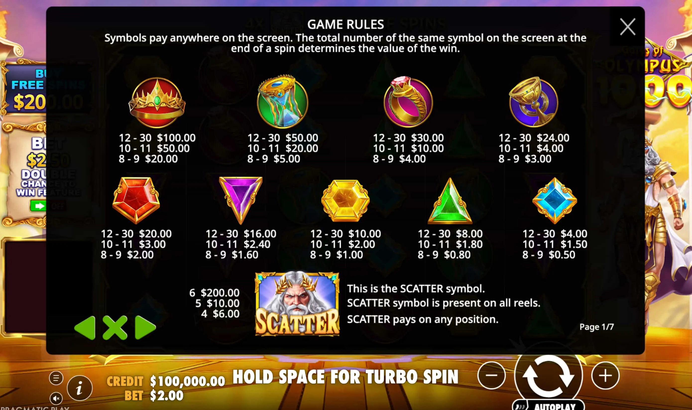 Die Demoversion von Gates of Olympus 1000 von Pragmatic Play